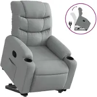 vidaXL Fauteuil relax releveur gris clair Tissu