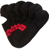HUGO Lot de trois paires de chaussettes invisibles avec étiquettes logo rouges