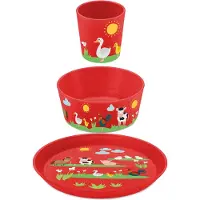 Koziol Vaisselle Enfant Koziol Bio-Circulair Connect Farm Red (3 pièces)