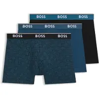 BOSS pour homme. 50531685 Set 3 boxers Power Des blue (S), Bleu, Homewear, Coton