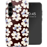 Selencia Coque arrière Vivid pour Samsung Galaxy S24 FE - Choco Flower Pop