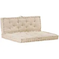 vidaXL Coussins de plancher de palette 2 pcs Coton Beige