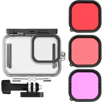 Telesin Filtres de plongée pour GoPro 9/10/11/12, rouge/rose/magenta