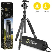 National Geographic Travel Carbon Fiber BH Tw 5S (NGTR004TCF) (Carbone), Trépied, Noir