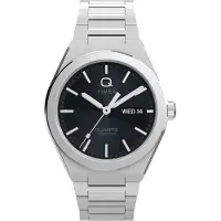 Timex Montre à affichage analogique 'Q Continental Day and Date' noir / argent