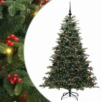 vidaXL Sapin de Noël artificiel Vert 180 cm PVC, métal et plastique