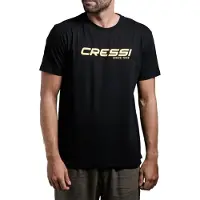 Cressi Hommes, T-shirt, 1946, Noir, Jaune, (S)