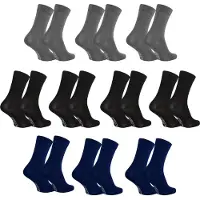 Cappuccino Italia Chaussettes respirantes en bambou pour femme et homme, lot de 10 paires, coloris noir/bleu foncé/gris