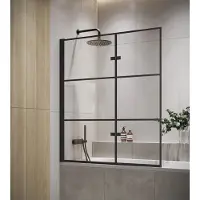 Badplaats Paroi baignoire Berkan 100 x 140 cm noir - verre transparent