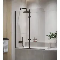 Badplaats Paroi baignoire Austin 100 x 140 cm noir - verre transparent