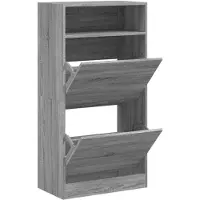 vidaXL Armoire à chaussures Sonoma gris 60x34x116 cm Bois d'ingénierie