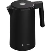 Kitchenbrothers Bouilloire - 1,7L - Avec contrôle de la température - Électrique - Fonction maintien au chaud - Affichage - Double paroi - Cool-touch - 2200W - Noir