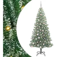 vidaXL Arbre de Noël artificiel floconné de neige avec lumière LED