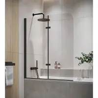 Badplaats Paroi baignoire Austin 110 x 140 cm noir - verre transparent