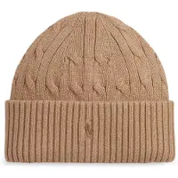 Ralph Lauren unisex. 323980663008 Bonnet en coton à torsades marron (S/M), Beige, Casuel