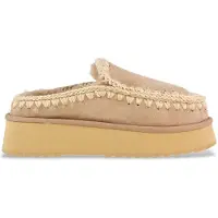 Mou pour femme. MU.FW681004A Sabot Eskimo Plateforme sabots en cuir beige (39), Superiéur à 10 cm, Aucun, Casuel