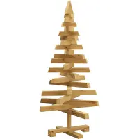 vidaXL Arbres de Noël avec support Marron 90 cm Bois massif en pin