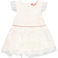 Boboli Guipure Short Sleeve Dress Blanc 6 Months Fille