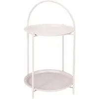H&S Table pliante en métal 66 cm crème