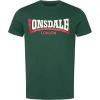Lonsdale T-Shirt 'Two Tone' vert foncé / orange foncé / blanc