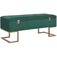 vidaXL Banc avec compartiment de rangement 105 cm Vert Velours