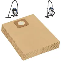vidaXL Sacs en papier pour aspirateur eau et poussière 10 pcs. Brun
