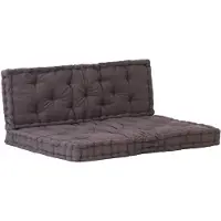 vidaXL Coussins de plancher de palette 2 pcs Coton Anthracite