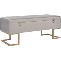 vidaXL Banc avec compartiment de rangement 105 cm Gris Velours