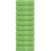 vidaXL Serviettes d'invité 10pcs vert pomme 30x50cm 360g/m² 100% coton