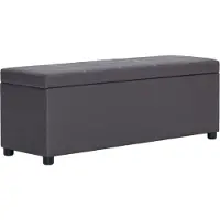 vidaXL Banc avec compartiment de rangement 116 cm Gris Similicuir