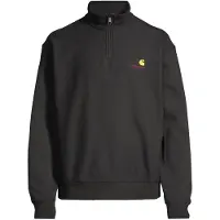 Carhartt WIP - Sweat ample - Half Zip American Script Sweat Black en Coton - Taille L - Noir