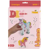 Hama Ensemble de perles Midi - 3D - 2000 pces - Licornes - - UneTaille - Perles