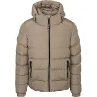 Superdry pour homme. M5011905A Veste de sport matelassée à capuche taupe (M), Casuel, Polyester