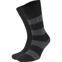 Tommy Hilfiger Chaussettes 2 Paires Rayures Uni Noir