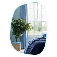 Tulup (47x67,9 cm) Miroir Asymétrique LED Lumière Froide Avec Forme Libre Sans Cadre Pour Intérieur Moderne Et Style Contemporain
