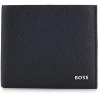 BOSS Portefeuille en cuir grainé avec logo en métal