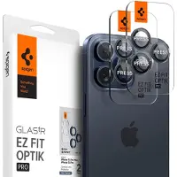 Spigen Optik Pro EZ Fit Lens Protector - Protection d'objectif de caméra (lot de 2) Apple iPhone 17 Pro (Max) / 16 Pro (Max) / 15 Pro (Max) / 14 Pro (Max) - Blue Titanium