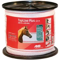 AKO Weidezaunband TopLine Plus weiß/rot, 200 m Länge, 40 mm breit