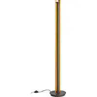 TRIO Lampadaire LED design étroit avec variateur noir / or Salon derrière canapé