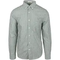 Gant pour homme. 3000130 Chemise verte à coupe régulière (XXL), Casuel, Coton, Classique, Manche longue