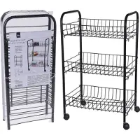 Koopman Étagère multifonctionnelle Bathroom Solutions, en métal, 40 x 26 x 62 cm, noire