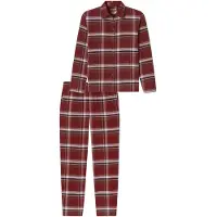 Schiesser Pyjama ' Selected Premium Warming ' bourgogne / blanc