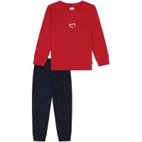 Schiesser Pyjama 'Family' bleu foncé / rouge