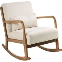 Beliani Fauteuil À Bascule Skovde Tissu Beige Clair