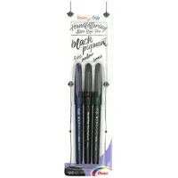 Pentel PentelArts Stylo de calligraphie Sign Pen Brush, noir, lot de 3 (3 x)