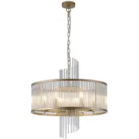 Searchlight Suspension Lara or avec verre transparent Ø 55cm