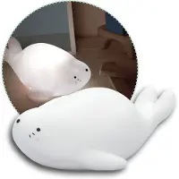 Reer Veilleuse Et Lampe Led, Lumière Réglable Et Fonction D'arrêt Temporisé, Forme De Joint, Blanc, Lumilu Lazy Friends Seal, Reer 52240