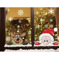Giftmas - Décorations de fenêtre de Noël - Stickers de Noël - Stickers de fenêtre pour enfants - Décorations de Noël pour l'intérieur - Décorations de Noël - Père Noël - Renne - 50 pièces