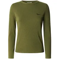 Pepe Jeans pour femme. PL5000025 T-shirt vert Betina (S), Casuel, Coton, Manche longue