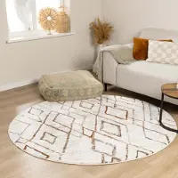 FRAAI Tapis rond berbère - Blend Diamond Terra | Ø 200 cm | Rond | Pile haute